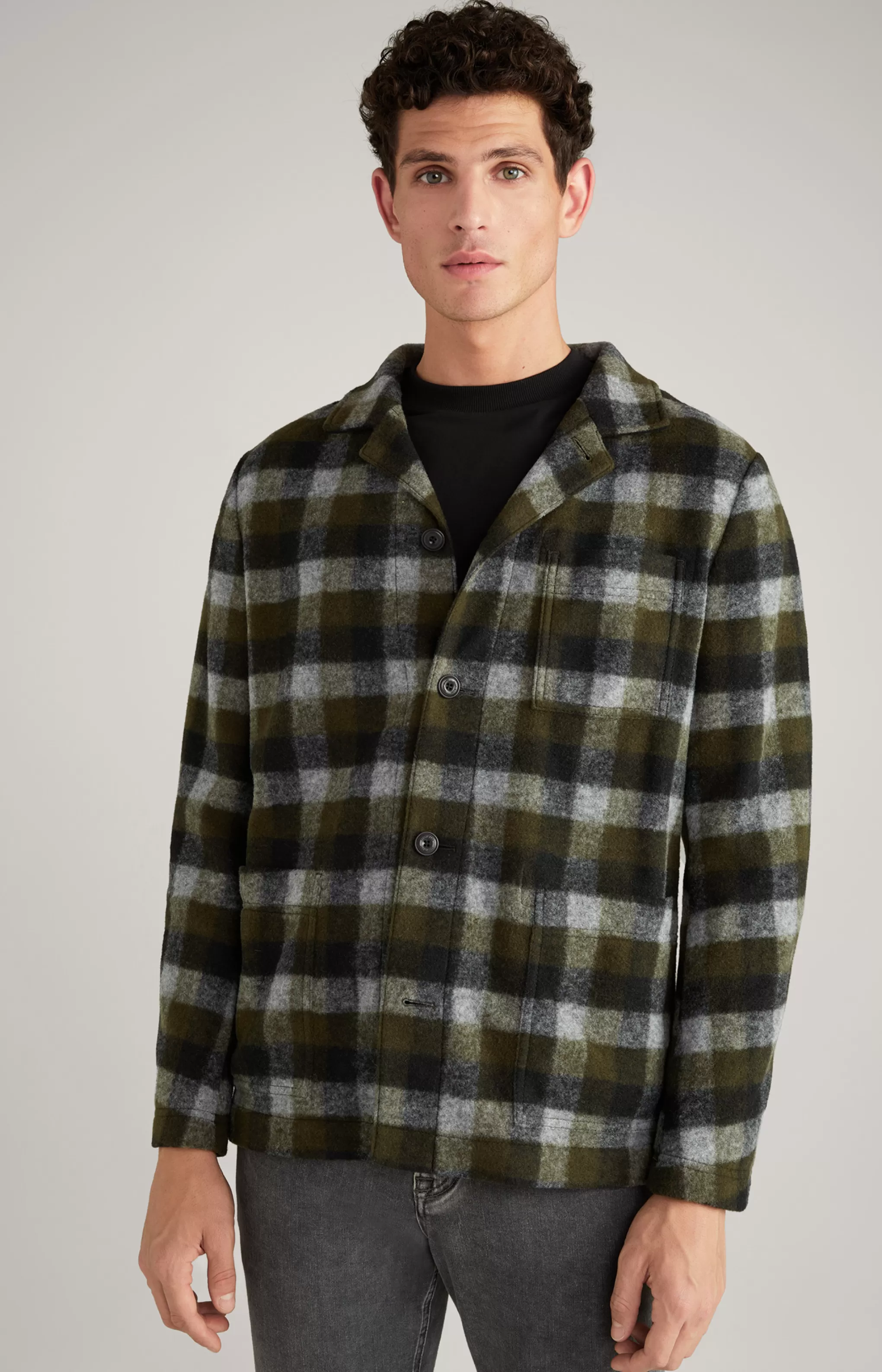 Shirts | Clothing*JOOP Shirts | Clothing Haiko Flannel Overshirt in Green/Grey Check