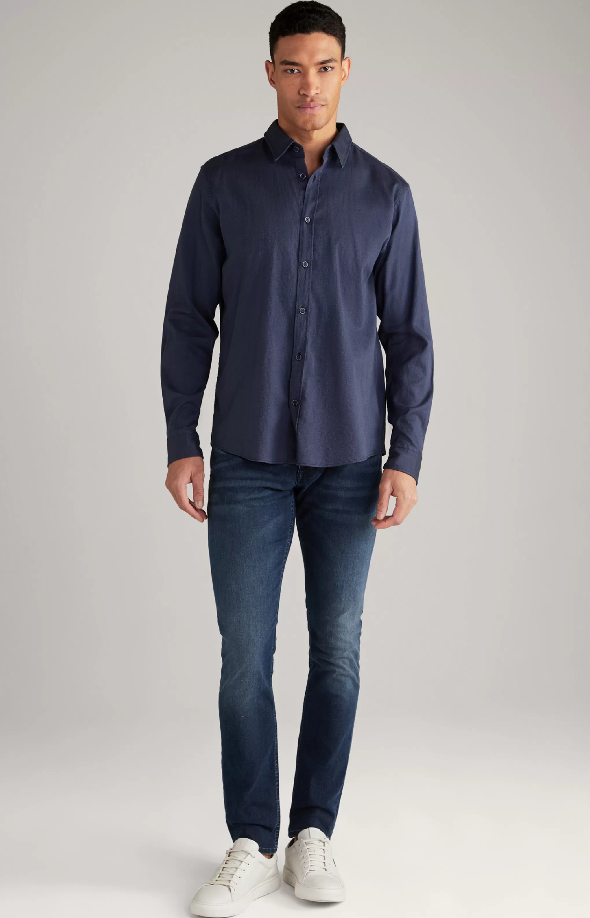 Shirts | Clothing*JOOP Shirts | Clothing Hanson Cotton Shirt in Mottled Dark Blue