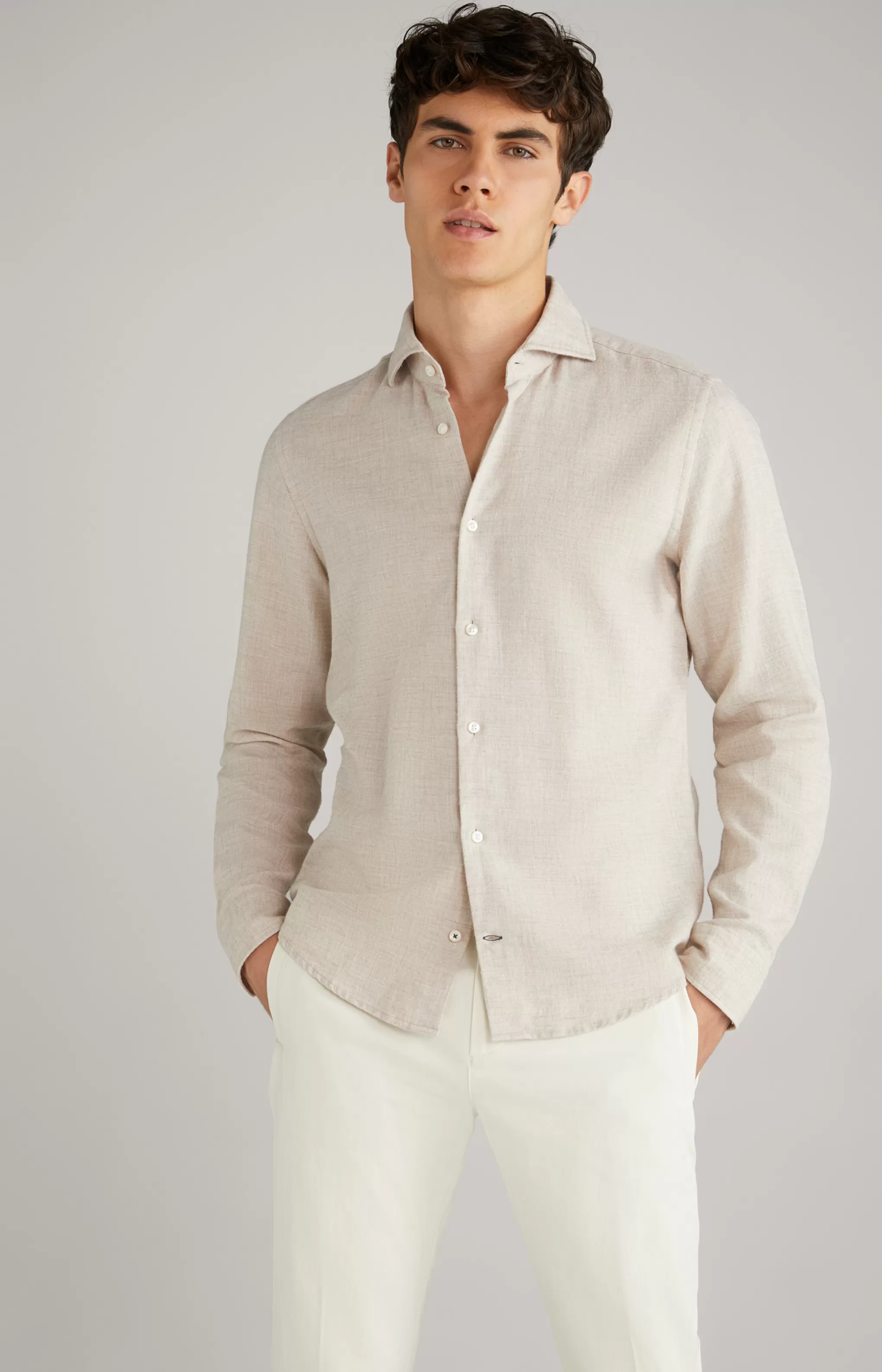 Shirts | Clothing*JOOP Shirts | Clothing Pai Flannel Shirt in Light Brown Marl
