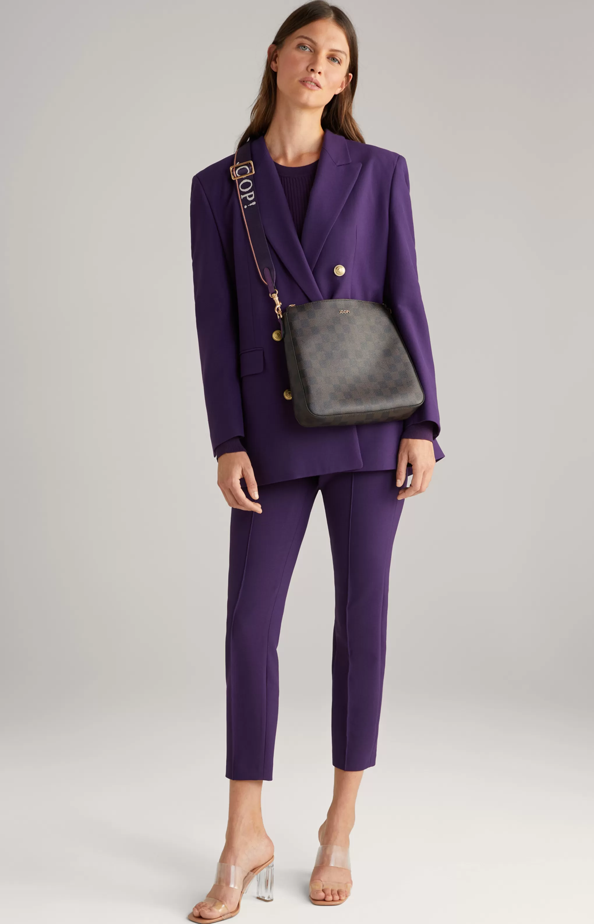 Bags*JOOP Bags Piazza Diletta Jasmina Shoulder Bag in Dark Brown and Purple