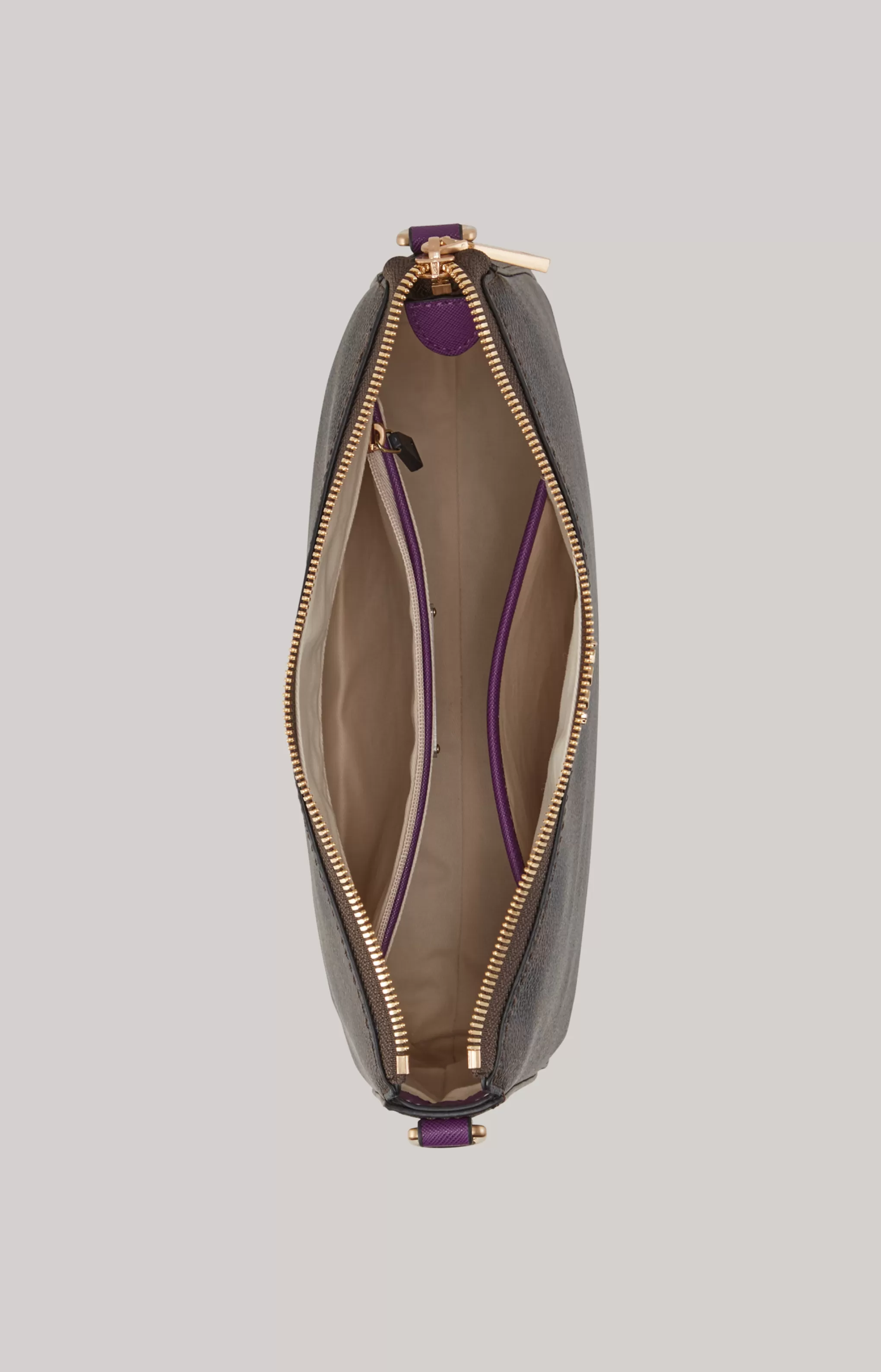 Bags*JOOP Bags Piazza Diletta Jasmina Shoulder Bag in Dark Brown and Purple