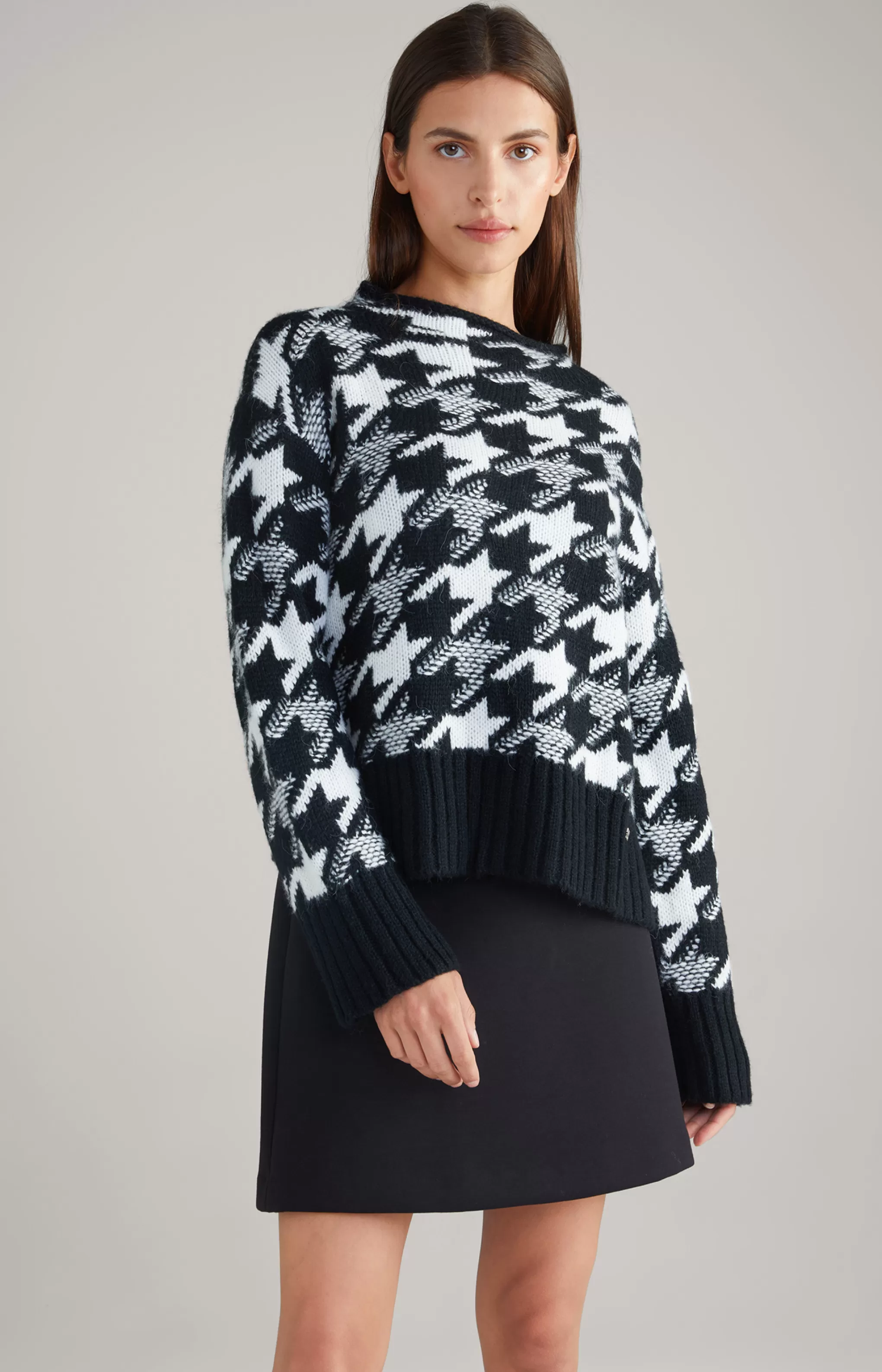 Knitwear | Clothing*JOOP Knitwear | Clothing Wool Blend Knitted Jumper in a Black and White Pattern