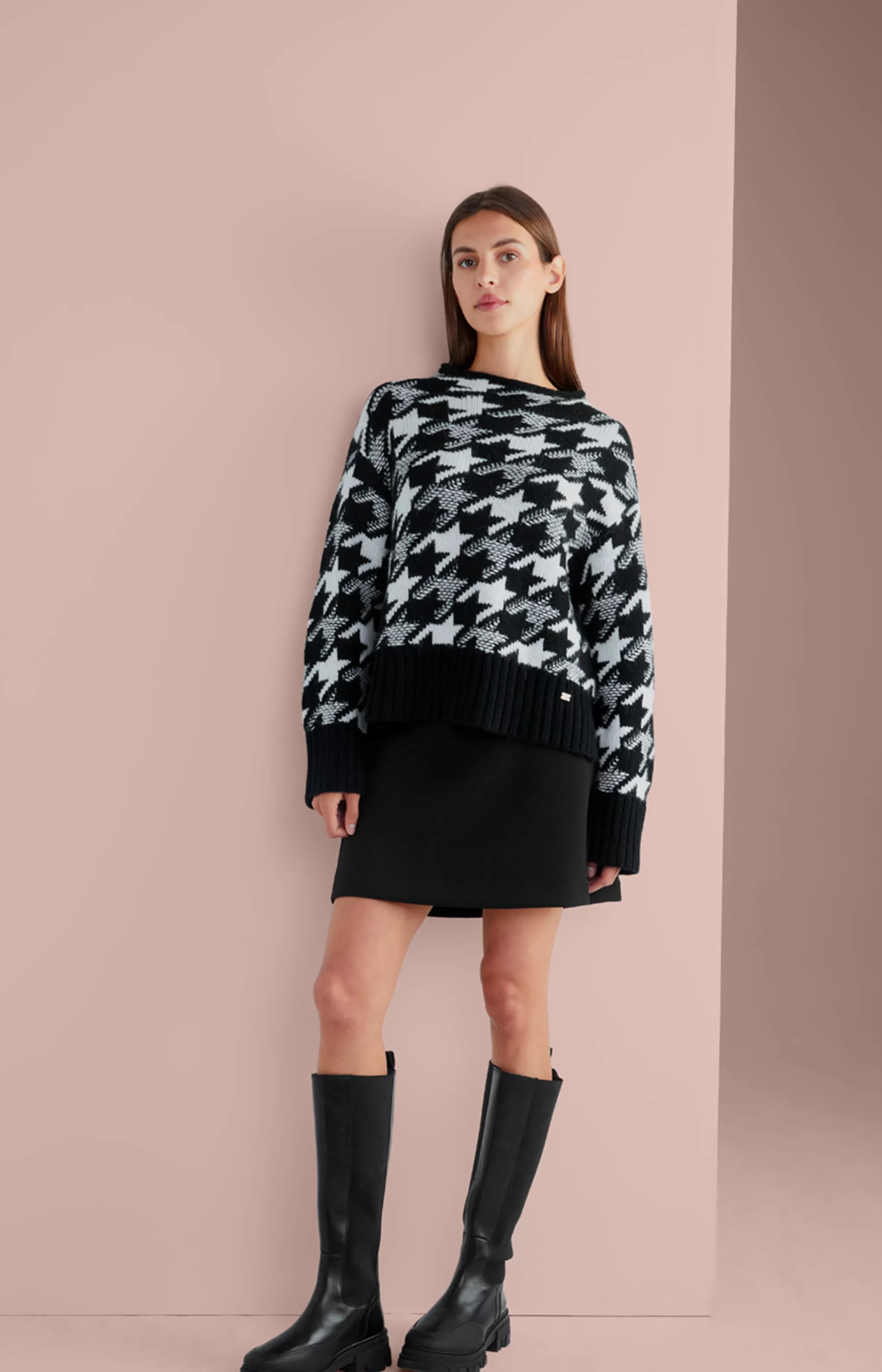 Knitwear | Clothing*JOOP Knitwear | Clothing Wool Blend Knitted Jumper in a Black and White Pattern